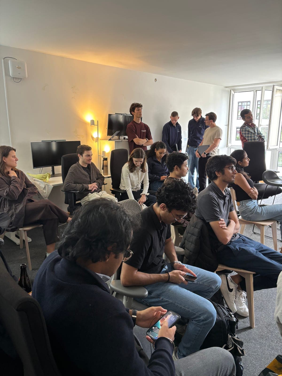 Noah presenting at the nemox hiring event