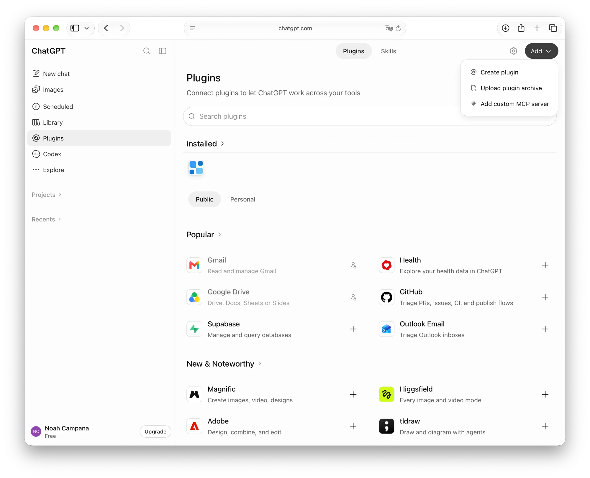 Click “Add” at the top right, then “Add custom MCP server”.