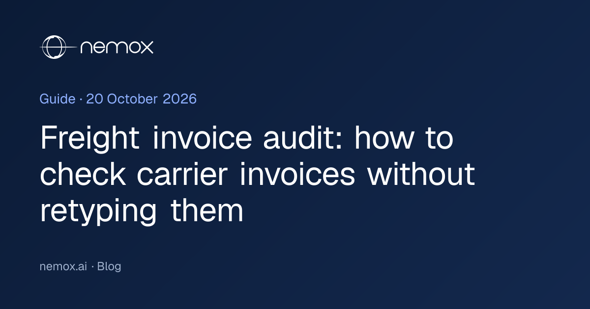 Freight invoice audit: how to check carrier invoices without retyping ...
